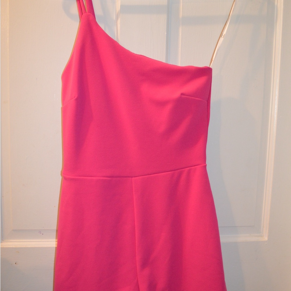 Lulu's Pink One-Shoulder Mini Dress